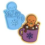 Gingerbread Hot Coco Tub Cookie Cutter | Stamp | Stencil #1 Xmas / Winter / NYE Cookie Cutter Lady MINI - 2 Inches (5cm) Stamp ONLY 