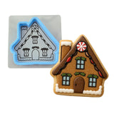 Gingerbread House Cookie Cutter + Imprint Xmas / Winter / NYE Cookie Cutter Lady MINI - 2 Inches (5cm) **BUNDLE** Cutter + Stencil 