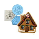 Gingerbread House Cookie Cutter + Imprint Xmas / Winter / NYE Cookie Cutter Lady MINI - 2 Inches (5cm) **FULL SET BUNDLE** Cutter + Stamp + Stencil + Debosser **BEST DEAL** 