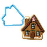 Gingerbread House Cookie Cutter + Imprint Xmas / Winter / NYE Cookie Cutter Lady MINI - 2 Inches (5cm) Cookie Cutter ONLY (Outline) 