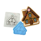Gingerbread House Cookie Cutter + Imprint Xmas / Winter / NYE Cookie Cutter Lady 