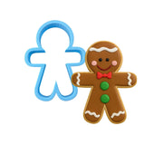 Gingerbread Man Cookie Cutter | Stamp | Stencil #2 Xmas / Winter / NYE Cookie Cutter Lady MINI - 2 Inches (5cm) Cookie Cutter ONLY (Outline) 