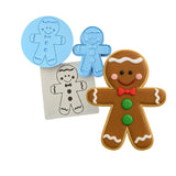 Gingerbread Man Cookie Cutter | Stamp | Stencil #2 Xmas / Winter / NYE Cookie Cutter Lady MINI - 2 Inches (5cm) **FULL SET BUNDLE** Cutter + Stamp + Stencil + Debosser **BEST DEAL** 