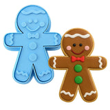 Gingerbread Man Cookie Cutter | Stamp | Stencil #2 Xmas / Winter / NYE Cookie Cutter Lady MINI - 2 Inches (5cm) **BUNDLE** Cutter + Stamp 