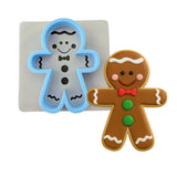 Gingerbread Man Cookie Cutter | Stamp | Stencil #2 Xmas / Winter / NYE Cookie Cutter Lady MINI - 2 Inches (5cm) **BUNDLE** Cutter + Stencil 