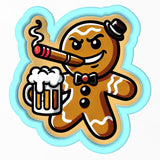 a sticker of a ginger holding a beer