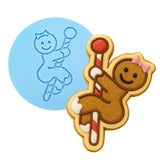 Gingerbread Stripper on Pole Cookie Cutter | Stamp | Stencil #1 Xmas / Winter / NYE Cookie Cutter Lady MINI - 2 Inches (5cm) Debosser ONLY 