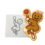 Gingerbread Stripper on Pole Cookie Cutter | Stamp | Stencil #1 Xmas / Winter / NYE Cookie Cutter Lady MINI - 2 Inches (5cm) Stencil ONLY 