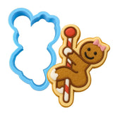 Gingerbread Stripper on Pole Cookie Cutter | Stamp | Stencil #1 Xmas / Winter / NYE Cookie Cutter Lady MINI - 2 Inches (5cm) Cookie Cutter ONLY (Outline) 