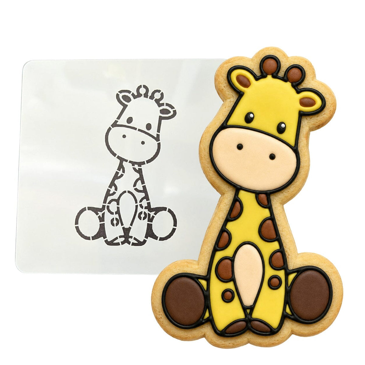 Giraffe Cookie Cutter Stamp & Outline #3 Animals & Dinosaurs Cookie Cutter Lady MINI - 2 Inches (5cm) Stencil ONLY 