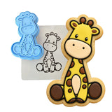 Giraffe Cookie Cutter Stamp & Outline #3 Animals & Dinosaurs Cookie Cutter Lady 