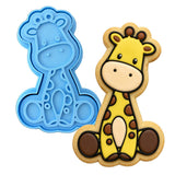 Giraffe Cookie Cutter Stamp & Outline #3 Animals & Dinosaurs Cookie Cutter Lady MINI - 2 Inches (5cm) **BUNDLE** Cutter + Stamp 