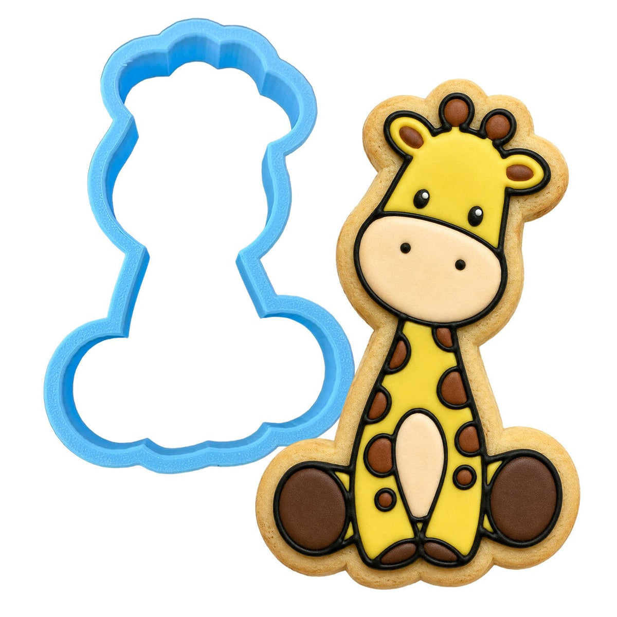 Giraffe Cookie Cutter Stamp & Outline #3 Animals & Dinosaurs Cookie Cutter Lady MINI - 2 Inches (5cm) Cookie Cutter ONLY (Outline) 