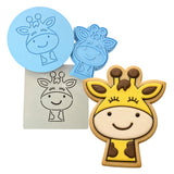 Giraffe Face Cookie Cutter Stamp & Outline #1 Animals & Dinosaurs Cookie Cutter Lady 