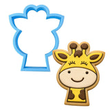 Giraffe Face Cookie Cutter Stamp & Outline #1 Animals & Dinosaurs Cookie Cutter Lady MINI - 2 Inches (5cm) Cookie Cutter ONLY (Outline) 