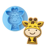 Giraffe Face Cookie Cutter Stamp & Outline #1 Animals & Dinosaurs Cookie Cutter Lady MINI - 2 Inches (5cm) **BUNDLE** Cutter + Debosser 
