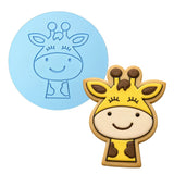 Giraffe Face Cookie Cutter Stamp & Outline #1 Animals & Dinosaurs Cookie Cutter Lady MINI - 2 Inches (5cm) Debosser ONLY 