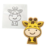 Giraffe Face Cookie Cutter Stamp & Outline #1 Animals & Dinosaurs Cookie Cutter Lady MINI - 2 Inches (5cm) Stencil ONLY 