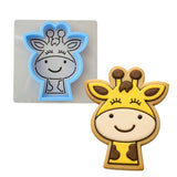 Giraffe Face Cookie Cutter Stamp & Outline #1 Animals & Dinosaurs Cookie Cutter Lady MINI - 2 Inches (5cm) **BUNDLE** Cutter + Stencil 