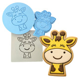 Giraffe Face Cookie Cutter Stamp & Outline #1 Animals & Dinosaurs Cookie Cutter Lady MINI - 2 Inches (5cm) **FULL SET BUNDLE** Cutter + Stamp + Stencil + Debosser **BEST DEAL** 
