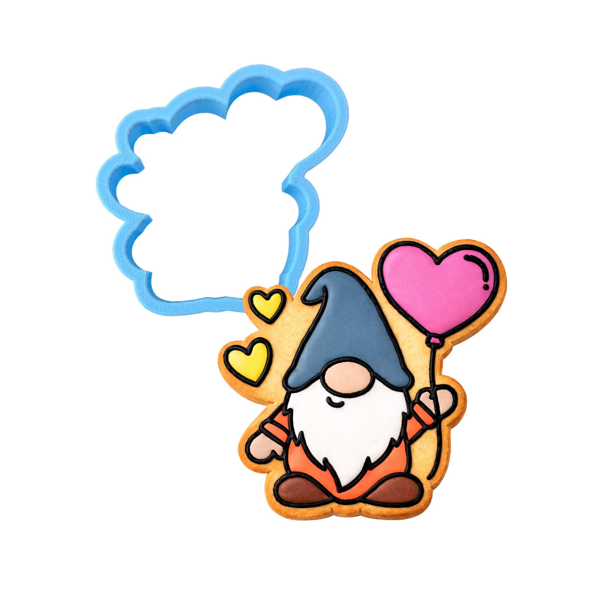 Gnome Balloon Cookie Cutter | Stamp | Stencil #1 Cookie Cutter Lady MINI - 2 Inches (5cm) Cookie Cutter ONLY (Outline) 