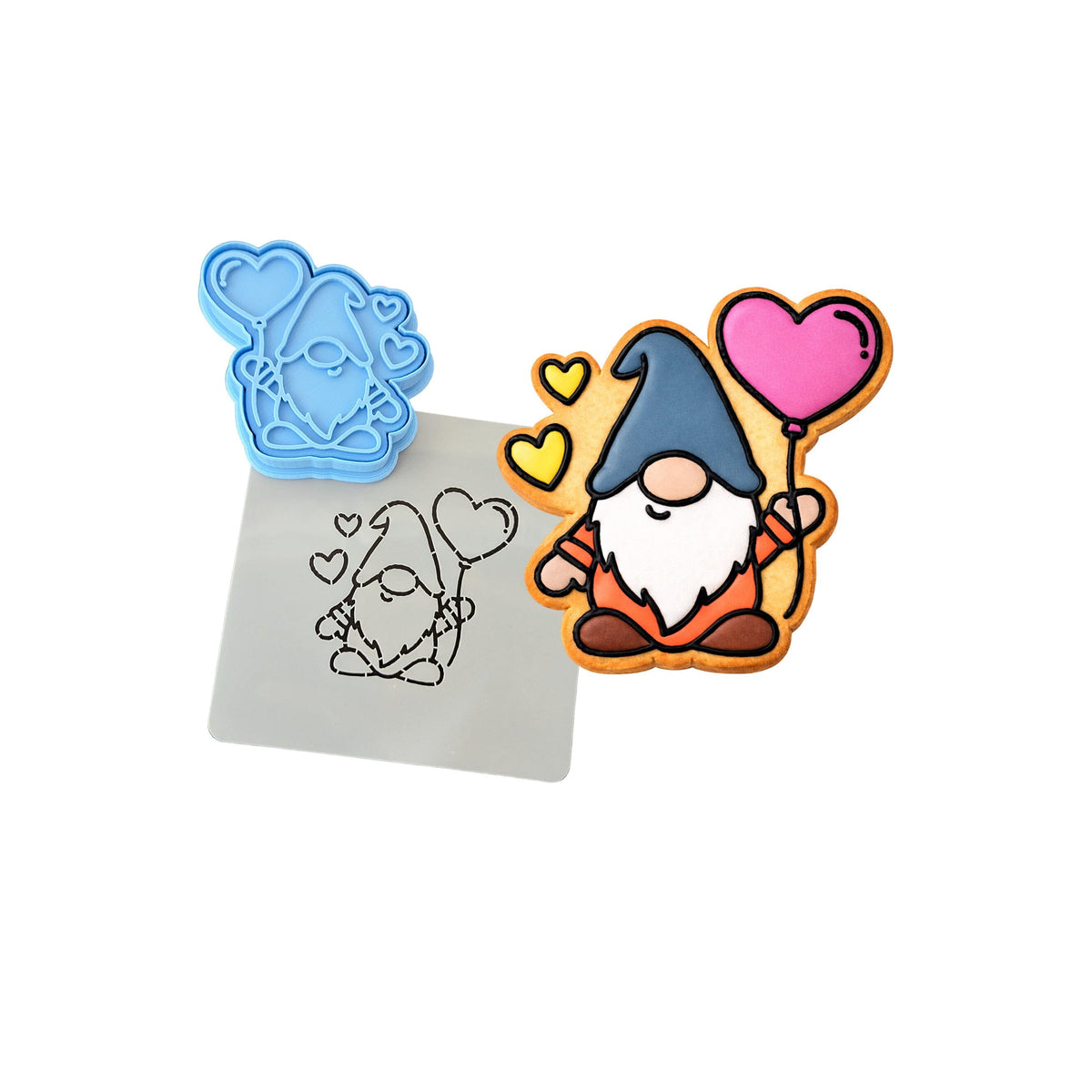 Gnome Balloon Cookie Cutter | Stamp | Stencil #1 Cookie Cutter Lady 