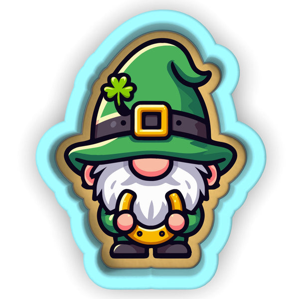 a sticker of a leprezi gnome holding a pot of gold