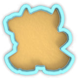 a cut out of a piece of paper with a light blue outline