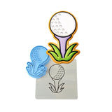 Golf Tee 1 Cookie Cutter | Stamp | Stencil - SHARP EDGES - FAST Shipping - Choose Your Own Size! #1 Cookie Cutter Lady LITTLE - 3 Inches (7.62cm) **BUNDLE** Cutter + Stamp + Stencil 