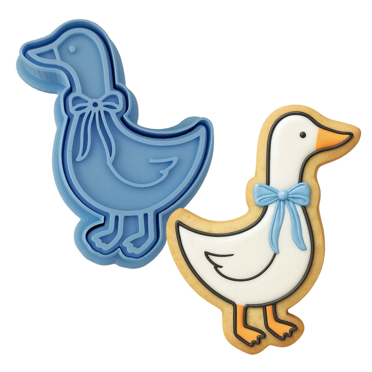 Goose 1 Cookie Cutter | Stamp | Stencil - SHARP EDGES - FAST Shipping - Choose Your Own Size! #1 Cookie Cutter Lady LITTLE - 3 Inches (7.62cm) **BUNDLE** Cutter + Stamp 