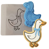 Goose 1 Cookie Cutter | Stamp | Stencil - SHARP EDGES - FAST Shipping - Choose Your Own Size! #1 Cookie Cutter Lady LITTLE - 3 Inches (7.62cm) **BUNDLE** Cutter + Stamp + Stencil 