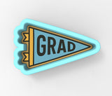 Grad Pennant Blue Cookie Cutter | Stamp | Stencil - SHARP EDGES - FAST Shipping - Choose Your Own Size! #1