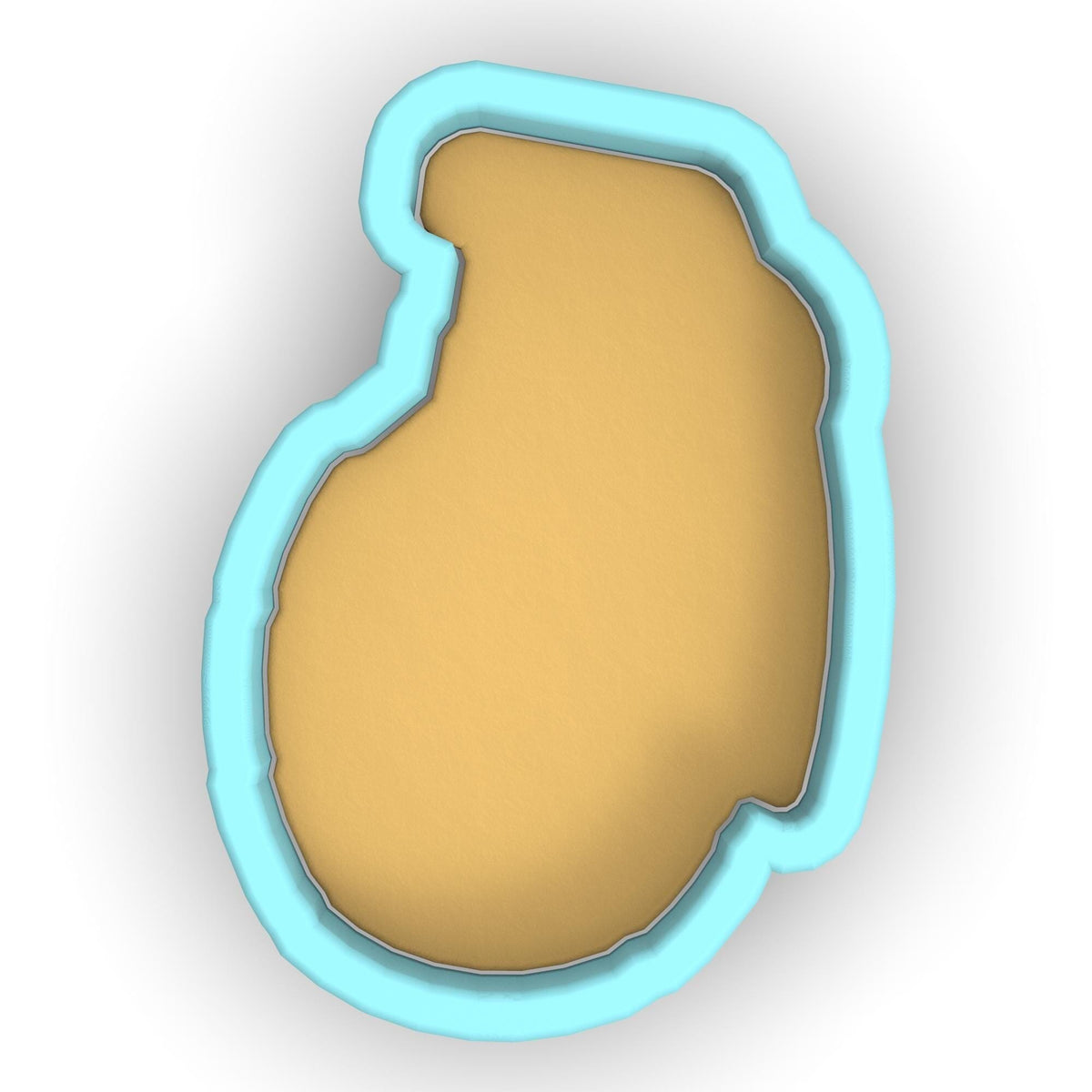 a cookie cutter with a cookie inside of it