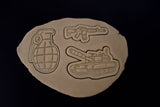 Grenade Cookie Cutter | Stamp | Stencil - SHARP EDGES - FAST Shipping - Choose Your Own Size! #2 Cookie Cutter Lady 