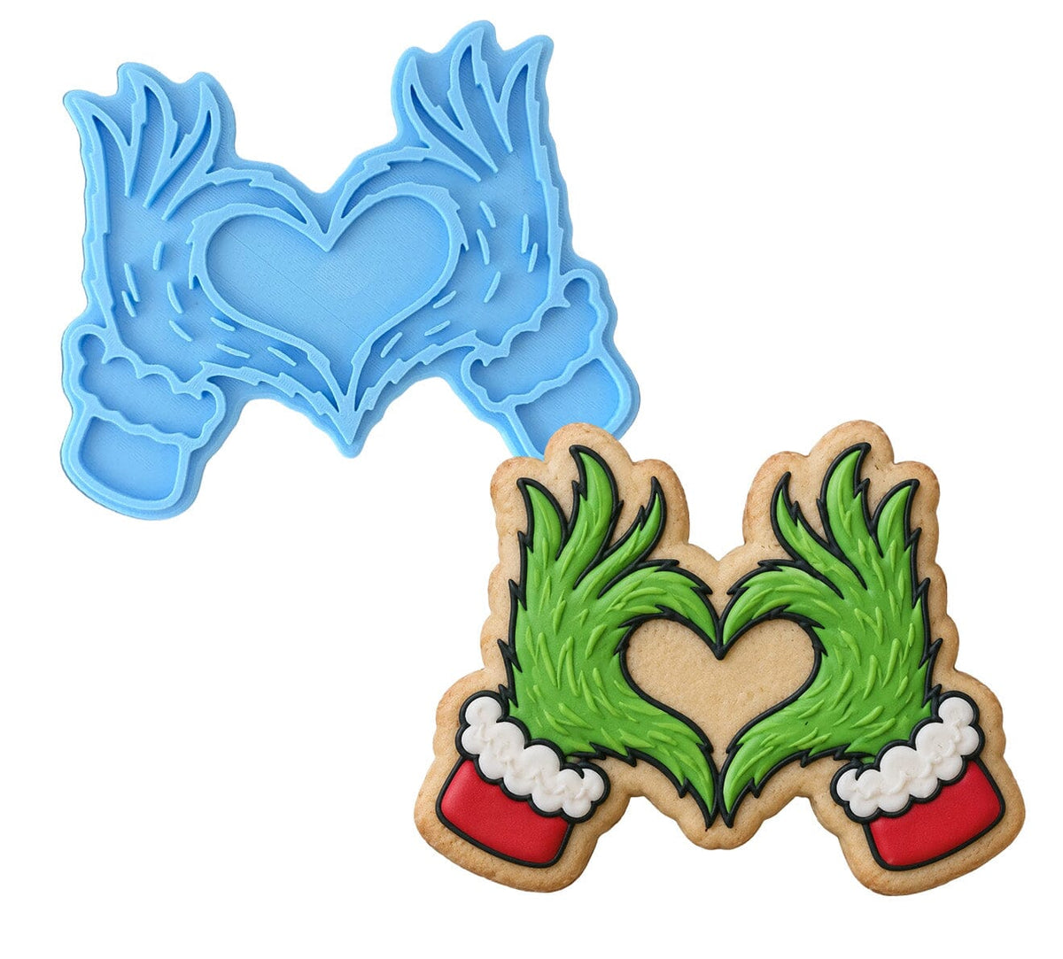 Grinch Christmas Heart Cookie Cutter | Stamp | Stencil - SHARP EDGES - FAST Shipping - Choose Your Own Size! #1 Cookie Cutter Lady LITTLE - 3 Inches (7.62cm) Stamp ONLY 