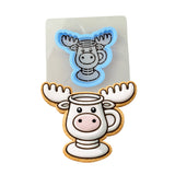 Griswold Moose Mug Cookie Cutter | Stamp | Stencil - SHARP EDGES - FAST Shipping - Choose Your Own Size! #1 Cookie Cutter Lady LITTLE - 3 Inches (7.62cm) **BUNDLE** Cutter + Stencil 
