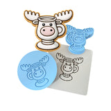 Griswold Moose Mug Cookie Cutter | Stamp | Stencil - SHARP EDGES - FAST Shipping - Choose Your Own Size! #1 Cookie Cutter Lady LITTLE - 3 Inches (7.62cm) **FULL SET BUNDLE** Cutter + Stamp + Stencil + Debosser **BEST DEAL** 