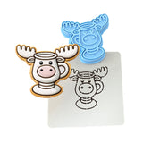 Griswold Moose Mug Cookie Cutter | Stamp | Stencil - SHARP EDGES - FAST Shipping - Choose Your Own Size! #1 Cookie Cutter Lady LITTLE - 3 Inches (7.62cm) **BUNDLE** Cutter + Stamp + Stencil 