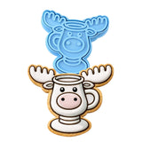 Griswold Moose Mug Cookie Cutter | Stamp | Stencil - SHARP EDGES - FAST Shipping - Choose Your Own Size! #1 Cookie Cutter Lady LITTLE - 3 Inches (7.62cm) **BUNDLE** Cutter + Stamp 
