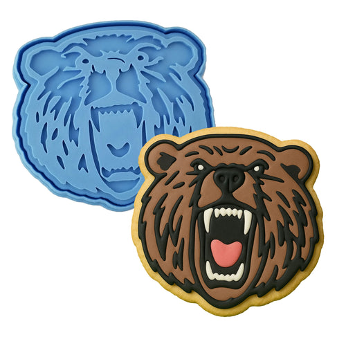 Grizzly Bear Face Cookie Cutter | Stamp | Stencil #1