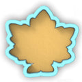 a cut out of a cookie with a blue border