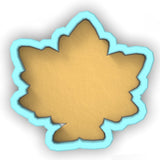 a cut out of a cookie with a blue border