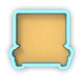 a blue frame with a light brown background