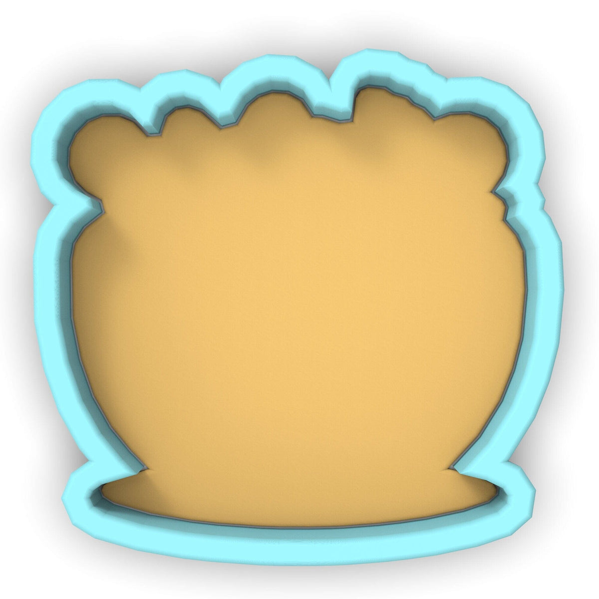 a cookie cutter with a cookie in the shape of a vase