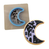 Halloween Moon Cookie Cutter | Stamp | Stencil #1 Halloween / Fall Cookie Cutter Lady MINI - 2 Inches (5cm) **BUNDLE** Cutter + Stencil 