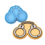 Handcuffs 2 Cookie Cutter | Stamp | Stencil - SHARP EDGES - FAST Shipping - Choose Your Own Size! #1 Cookie Cutter Lady LITTLE - 3 Inches (7.62cm) **BUNDLE** Cutter + Stamp 