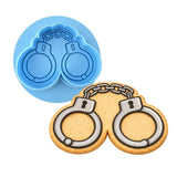 Handcuffs 2 Cookie Cutter | Stamp | Stencil - SHARP EDGES - FAST Shipping - Choose Your Own Size! #1 Cookie Cutter Lady LITTLE - 3 Inches (7.62cm) **BUNDLE** Cutter + Debosser 