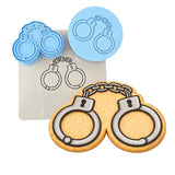 Handcuffs 2 Cookie Cutter | Stamp | Stencil - SHARP EDGES - FAST Shipping - Choose Your Own Size! #1 Cookie Cutter Lady LITTLE - 3 Inches (7.62cm) **FULL SET BUNDLE** Cutter + Stamp + Stencil + Debosser **BEST DEAL** 