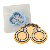Handcuffs 2 Cookie Cutter | Stamp | Stencil - SHARP EDGES - FAST Shipping - Choose Your Own Size! #1 Cookie Cutter Lady LITTLE - 3 Inches (7.62cm) **BUNDLE** Cutter + Stencil 