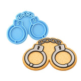 Handcuffs 2 Cookie Cutter | Stamp | Stencil - SHARP EDGES - FAST Shipping - Choose Your Own Size! #1 Cookie Cutter Lady LITTLE - 3 Inches (7.62cm) Stamp ONLY 